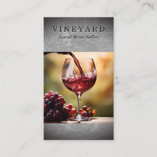 Wine Pour into Glass   Winery Business Card