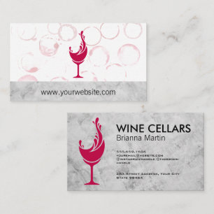 Wine Pour Splash Logo Glass Stains Appointment Card