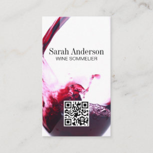 Wine Pour Splash QR Scan Code Business Card