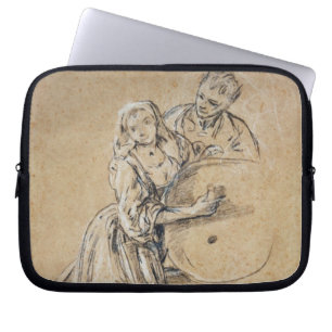 Wine-pourer with a Young Man (chalk) card Laptop Sleeve
