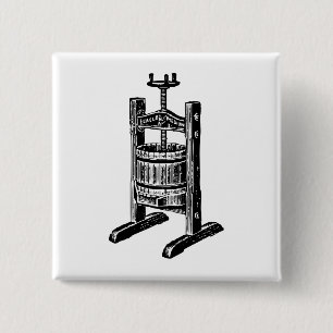 Wine Press 15 Cm Square Badge