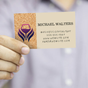 Wine Purple Logo   Cork Print Texture Background  Business Card