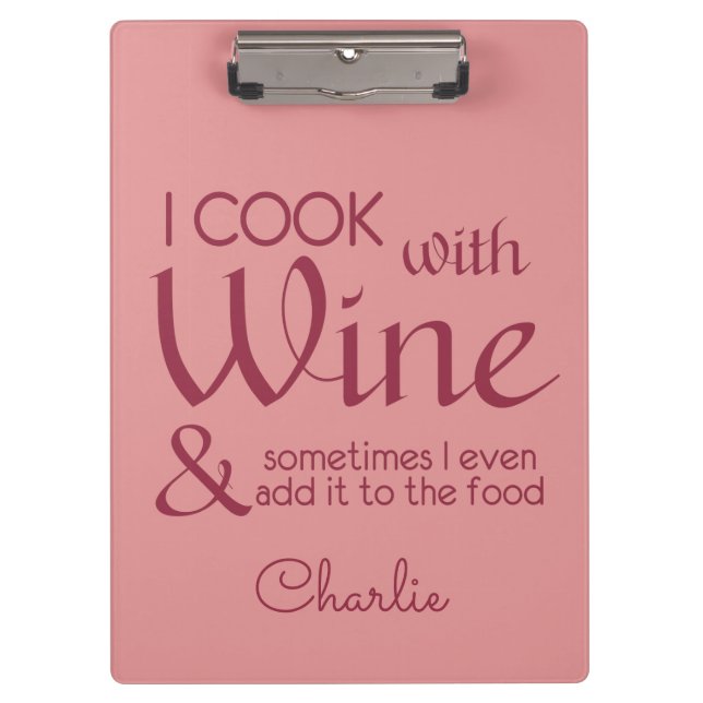 Wine Quote custom name clipboard (Front)