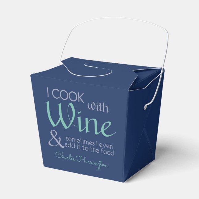 Wine Quote custom name favour box (Front Side)