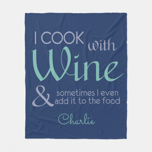 Wine Quote custom name fleece blankets (Front)