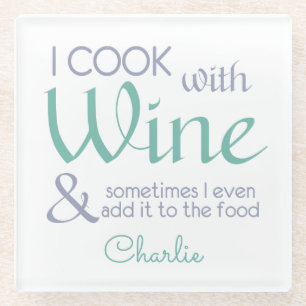 Wine Quote custom name glass coaster