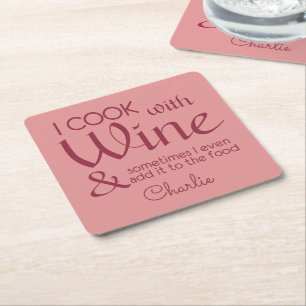 Wine Quote custom name paper coasters