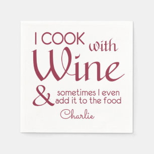 Wine Quote custom name paper napkins