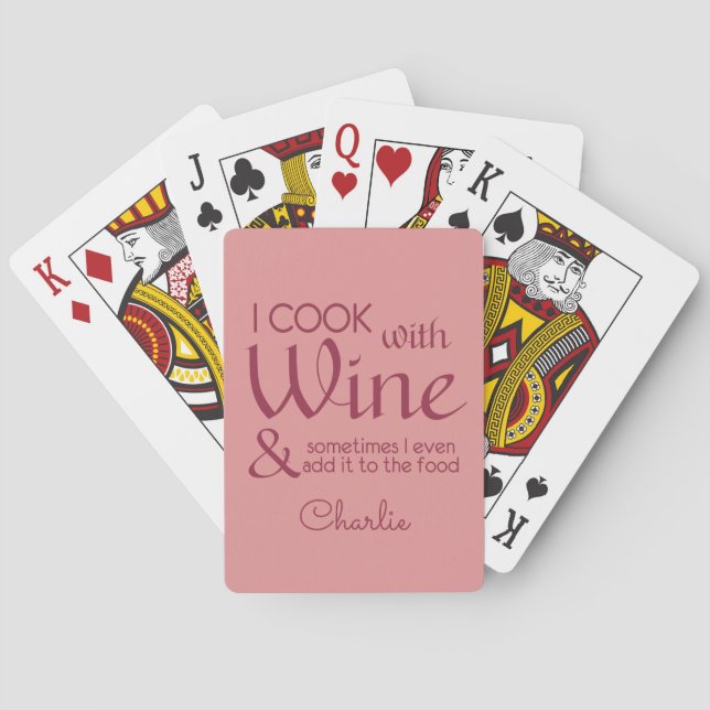 Wine Quote custom name playing cards (Back)
