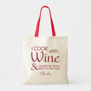 Wine Quote custom name tote bags