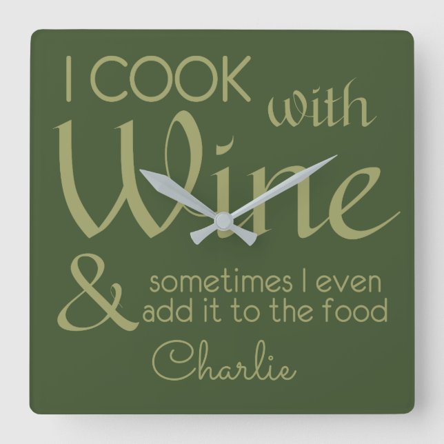 Wine Quote custom name wall clock (Front)