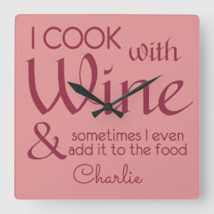 Wine Quote custom name wall clock