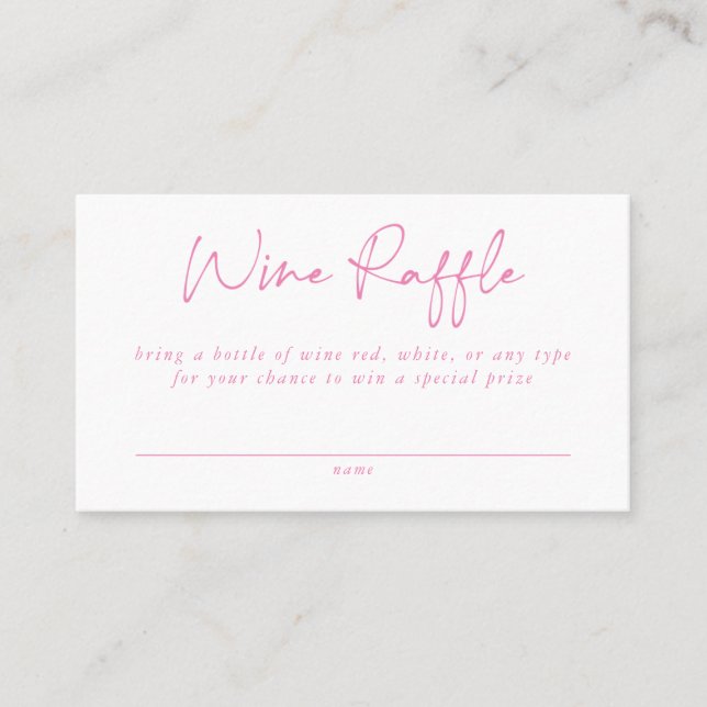 Wine Raffle Enclosure Card (Front)