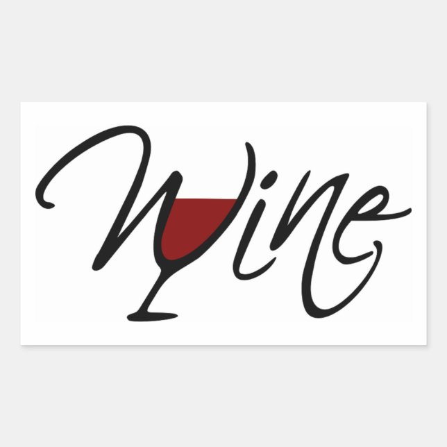 WINE RECTANGULAR STICKER (Front)