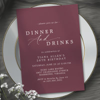 Wine Red Burgundy | Elegant Maroon Birthday Dinner