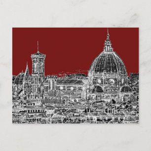 Wine red Florence dome Postcard