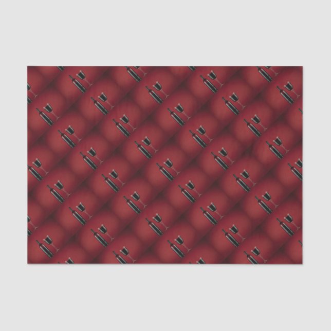 Wine red glass bottle tissue paper (Front)