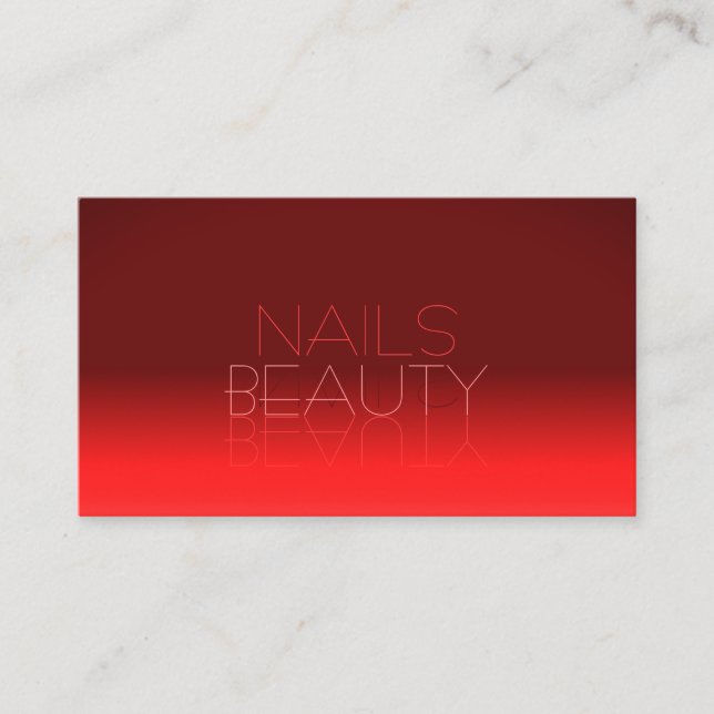 Wine Red Gradient Chic Mirror Font Classic Modern Business Card (Front)
