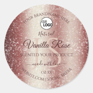 Wine Red Soft Glitter Product Labels Monogram Logo