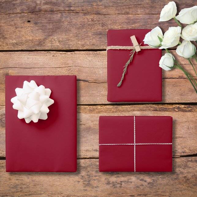 Wine Red Solid Colour | Classic | Elegant  Wrapping Paper Sheet (Creator Uploaded)