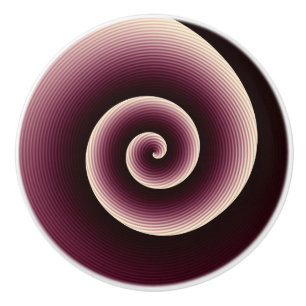 Wine Red Spiral Pattern Ceramic Knob
