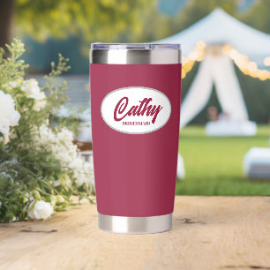 Wine Red Stylised Wedding Bridesmaid Insulated Tumbler