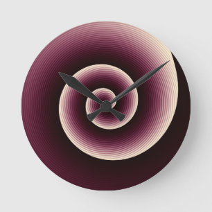 Wine Red Twirl Round Clock