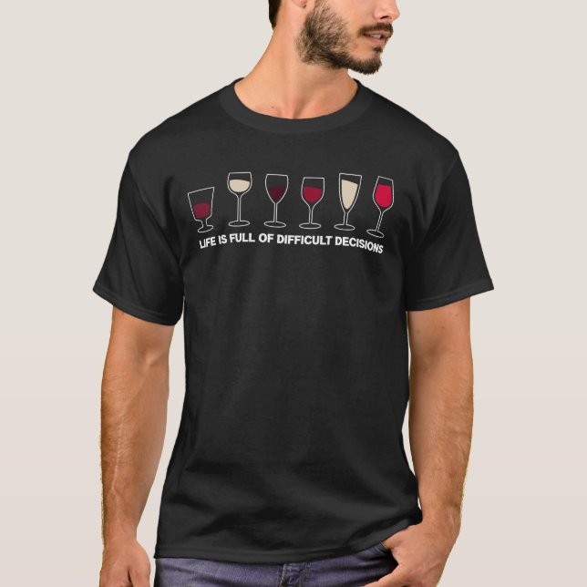 Wine red white sommelier sparkling wine glass T-Shirt (Front)