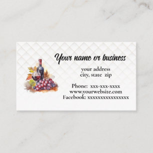 Wine related graphics business card
