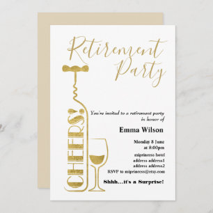 wine, retirement invitation