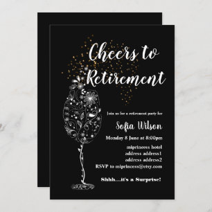 Wine retirement party invitation