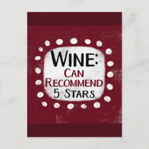 Wine Review 5 Stars Postcard