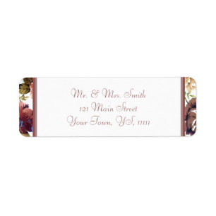 Wine Rose Return Address Label