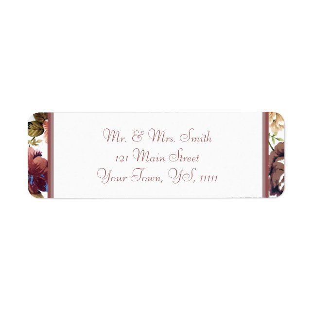 Wine Rose Return Address Label (Front)