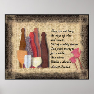 Wine & Roses Art Poem Poster