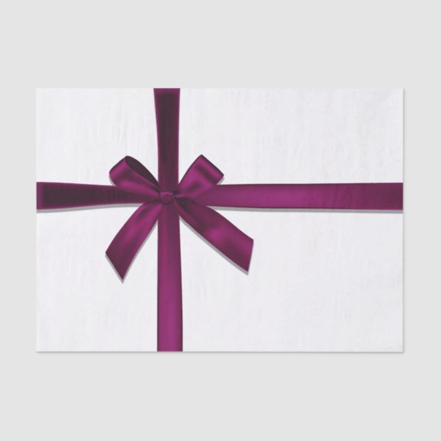 Wine Satin Ribbon Bow Christmas Holiday Party Tissue Paper (Front)