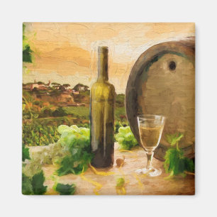 Wine Scene in the Vineyard Magnet