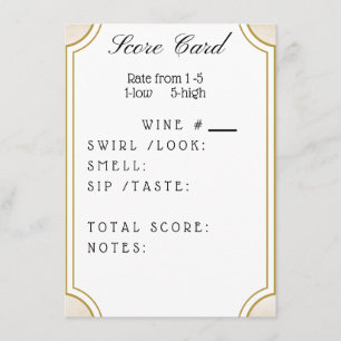 Wine Score Card