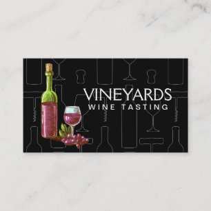 Wine Set   Bottle and Glass Business Card