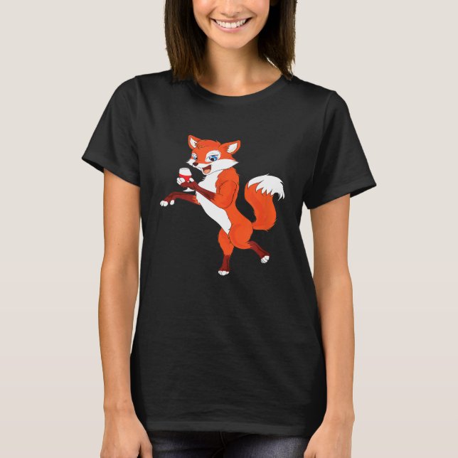 Wine Shirts Fox With Wine Glass (Front)