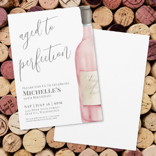 Wine Simple 50th Birthday Party Invitation