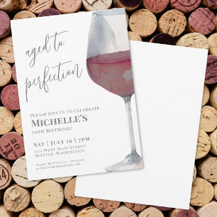 Wine Simple 70th Birthday Party Invitation
