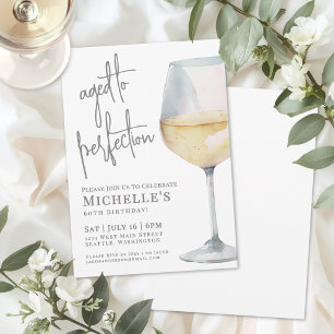 Wine Simple Sixty 60th Birthday Party Invitation