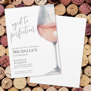 Wine Simple Sixty 60th Birthday Party Invitation