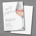 Wine Simple Sixty 60th Birthday Party Invitation<br><div class="desc">Wine Simple Pink And White Sixty 60th Birthday Party Invitation. Celebrate sixty years of life with this classic and elegant invitation featuring a large watercolor pink and grey wine glass on the right side, giving it a modern twist. The top of the invitation reads "Aged to Perfection" in script typography,...</div>