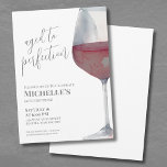 Wine Simple Sixty 60th Birthday Party Invitation<br><div class="desc">Elegant Red Wine Simple Sixty 60th Birthday Party Invitation. Celebrate sixty years of life with this classic and elegant invitation featuring a large watercolor red and grey wine glass on the right side, giving it a modern twist. The top of the invitation reads "Aged to Perfection" in script typography, paired...</div>