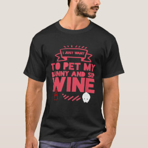 Wine Sip Bunny Animal Men Women T-Shirt