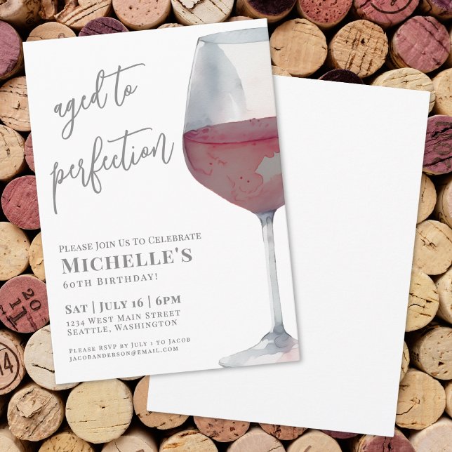 Wine Sixty 60th Birthday Party Invitation (Wine Sixty 60th Birthday Party Invitation)
