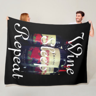 Wine Sleep Repeat Fleece Blanket
