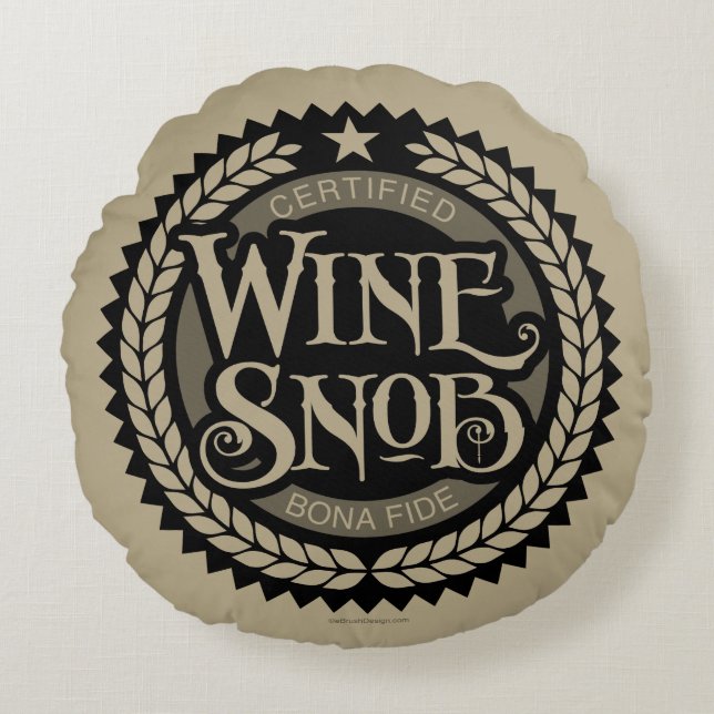 Wine Snob Round Pillow (Front)